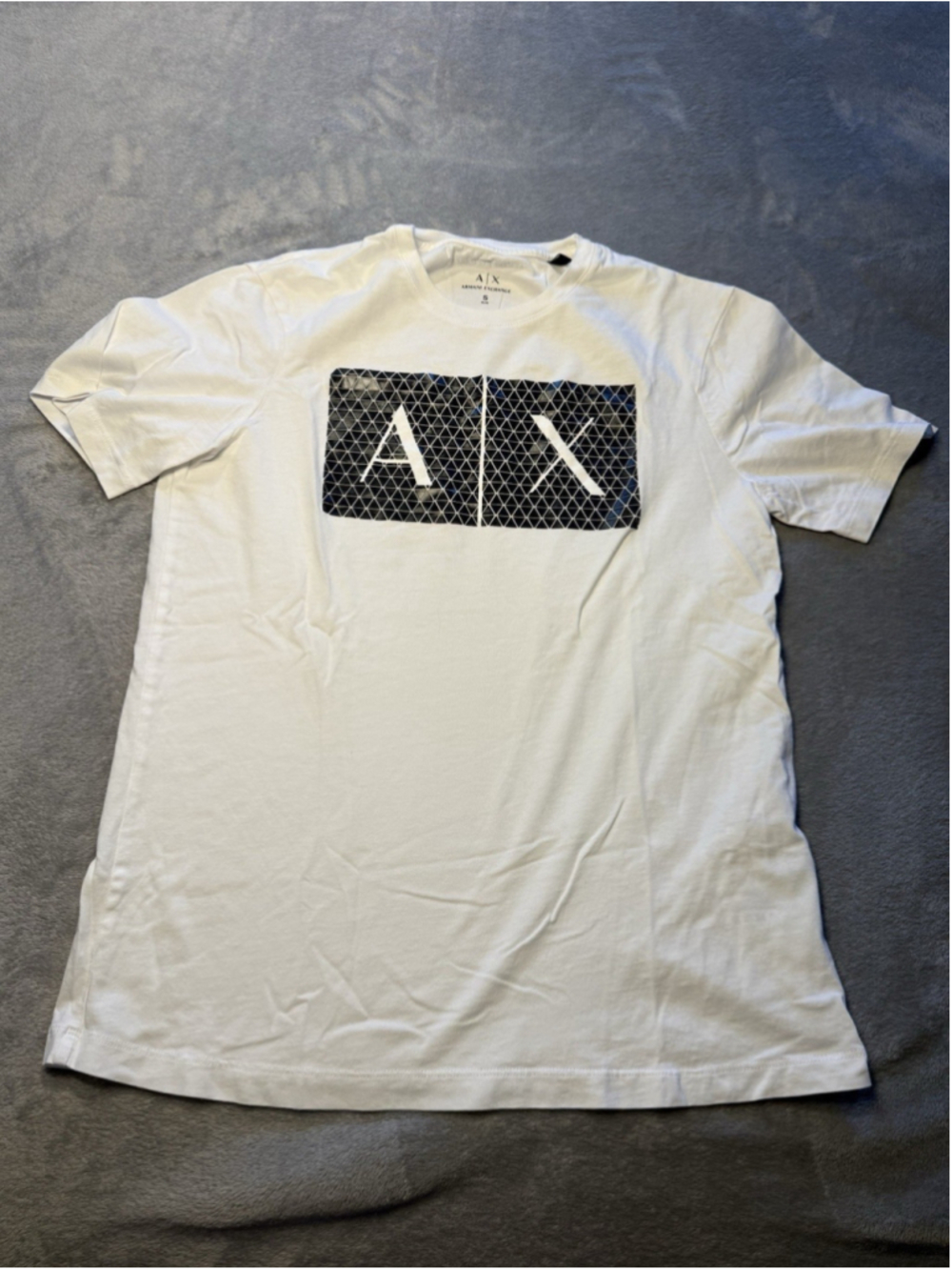 Armani Exchange Men's White Cotton Logo Short Sleeve Crew Neck T-Shirt Size S